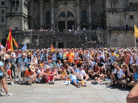 Foto de familia en la Plaza del Obradoiro